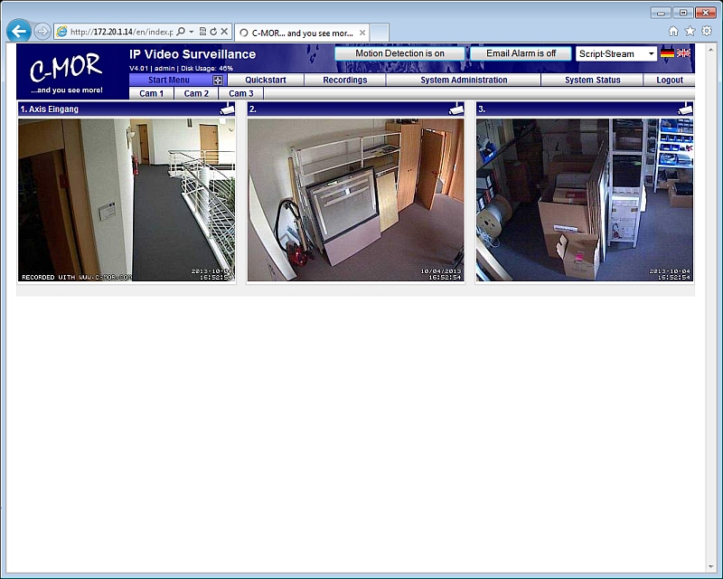 Screenshot for C-MOR IP Video Surveillance VM Software 3.7141