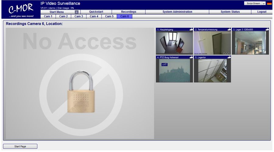 video surveillance password protection