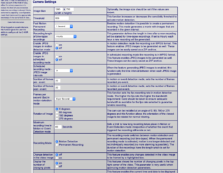 Camera Configuration Page 2