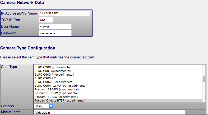 IP camera stream recording Foscam