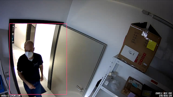 Red Frame to mark Video Surveillance Motion Detection.